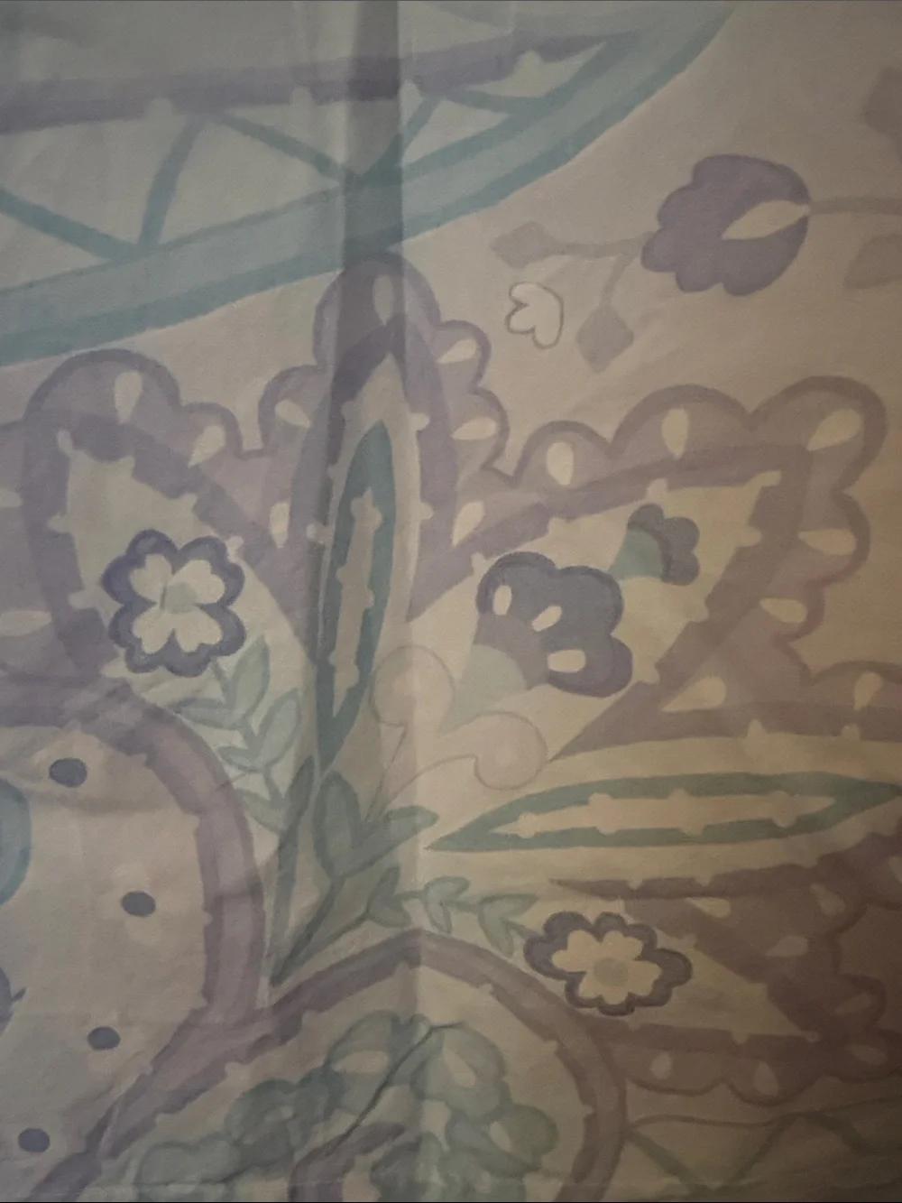 PBK Lavender Turquoise Floral Seashell Reversible Duvet Cover & Pillow Sham